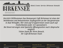 Tablet Screenshot of cafe-birkensee.de